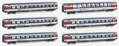 L.S. Models 97031 6er Set Personenwagen SBB, Ep.VI, EC8/9